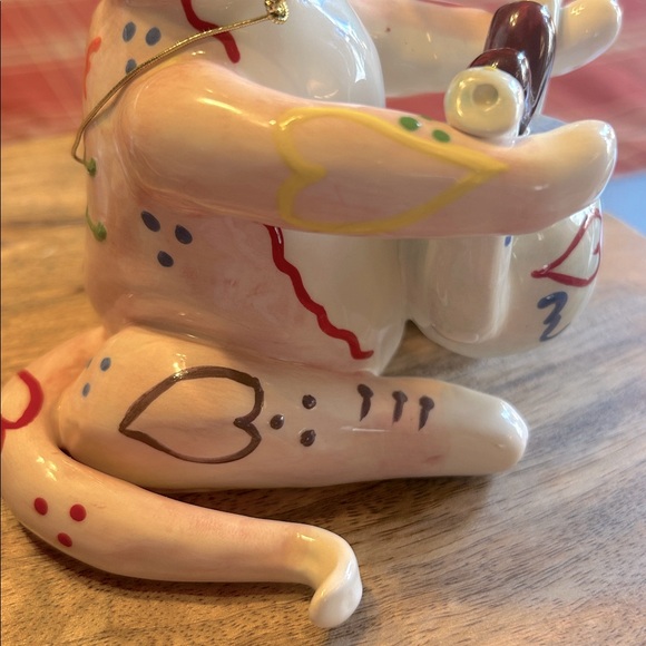 WhimsiClay by Amy Lacombe 2003 Miss Vivian Cat Figurine NWT Valentineβs Day Tea - Picture 14 of 16